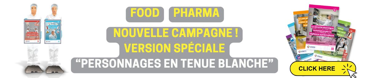 Campagne de sensibilisation à la sécurité avec tous les personnages en tenues blanches